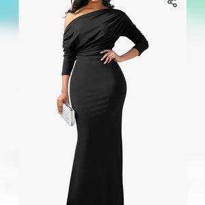 Black off one shoulder long dress size Medium